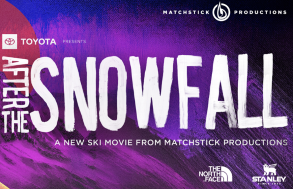 A promotional poster for Snowfall the ski movie shown at the Eastern Oregon Backcountry Festival. 
